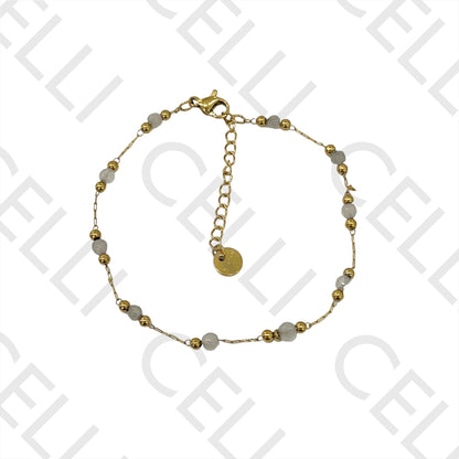 不锈钢项链/手链 - 天然宝石（焊接环）