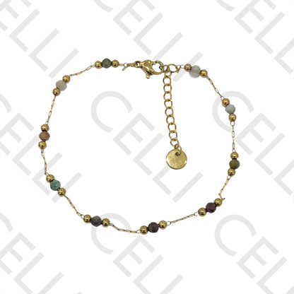 不锈钢项链/手链 - 天然宝石（焊接环）