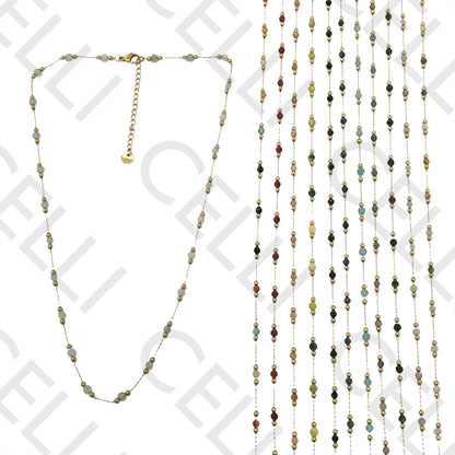 不锈钢项链/手链 - 天然宝石（焊接环）