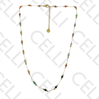 不锈钢项链/手链 - 天然宝石（焊接环）