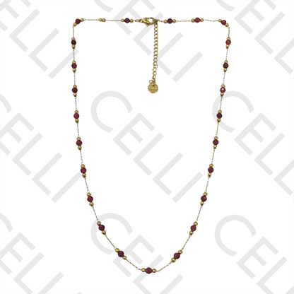 不锈钢项链/手链 - 天然宝石（焊接环）