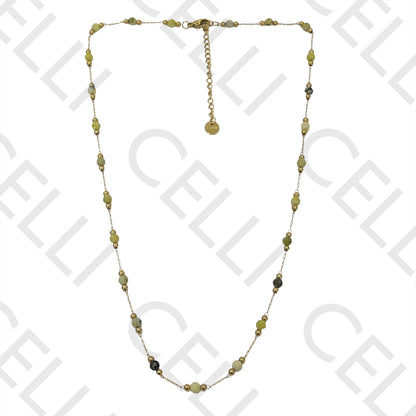 不锈钢项链/手链 - 天然宝石（焊接环）