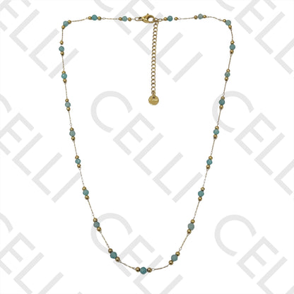 不锈钢项链/手链 - 天然宝石（焊接环）