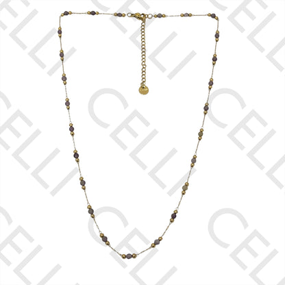 不锈钢项链/手链 - 天然宝石（焊接环）