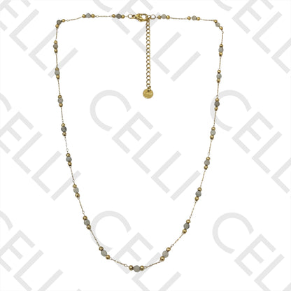 不锈钢项链/手链 - 天然宝石（焊接环）