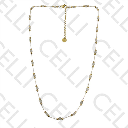 不锈钢项链/手链 - 天然宝石（焊接环）