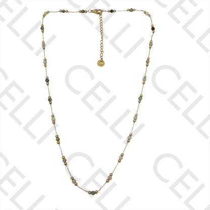 不锈钢项链/手链 - 天然宝石（焊接环）