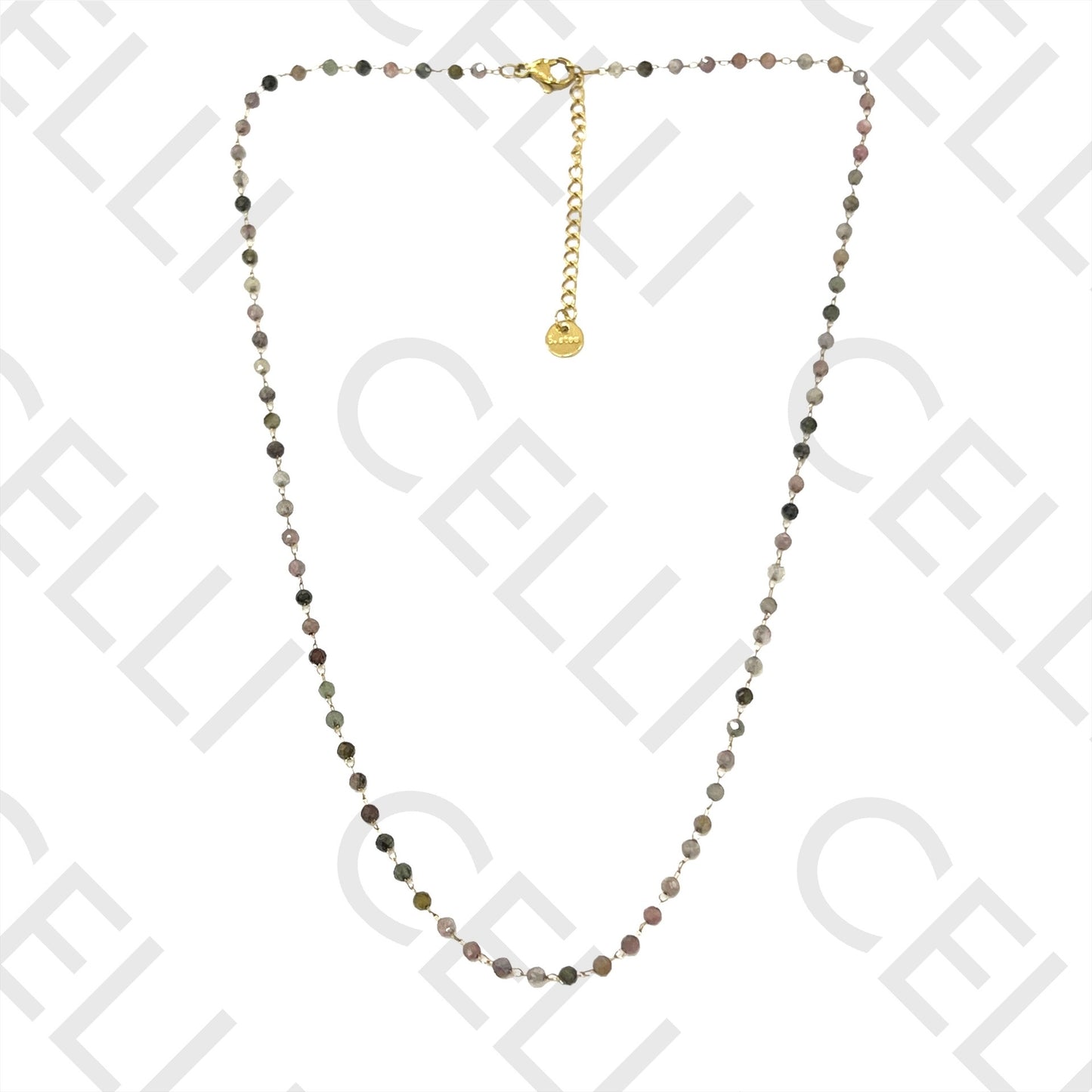 不锈钢项链 - 天然宝石（焊接圈）