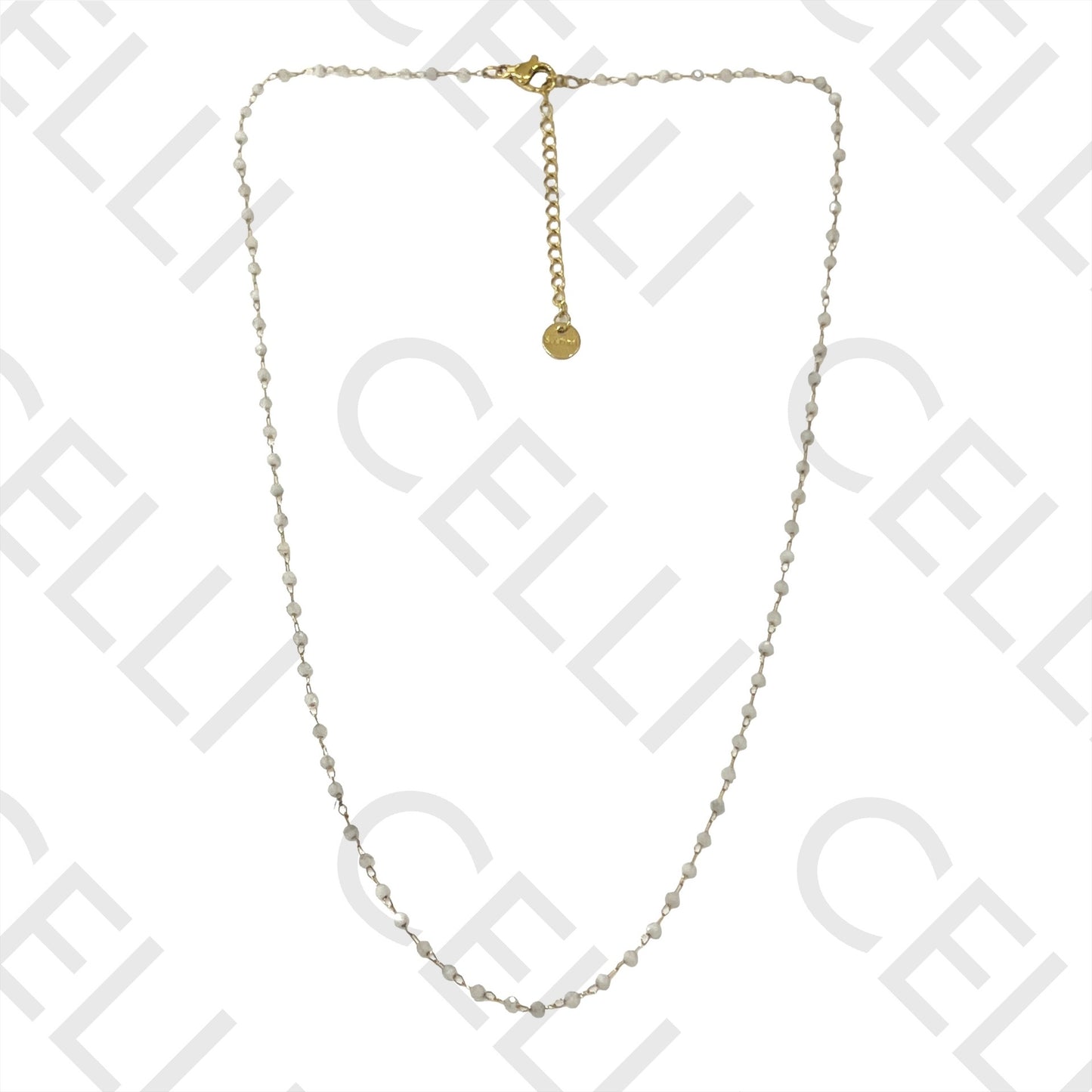 不锈钢项链 - 天然宝石（焊接圈）