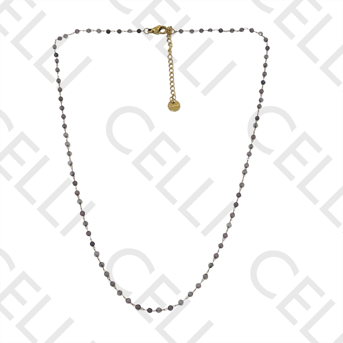 不锈钢项链 - 天然宝石（焊接圈）