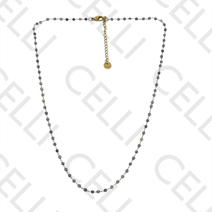 不锈钢项链 - 天然宝石（焊接圈）