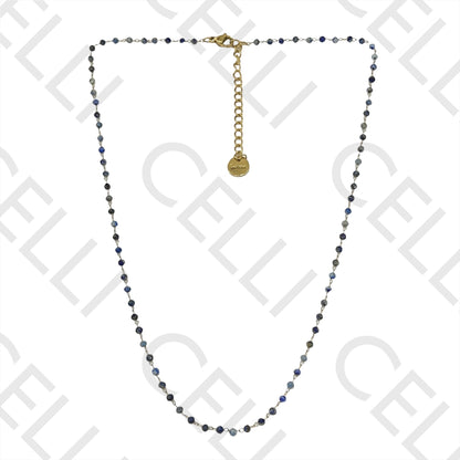 不锈钢项链 - 天然宝石（焊接圈）