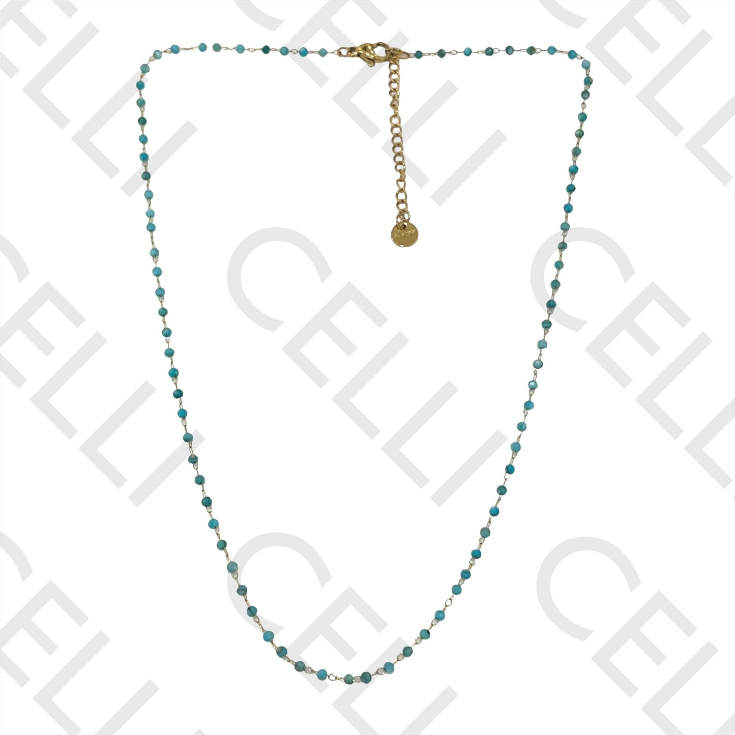 不锈钢项链 - 天然宝石（焊接圈）