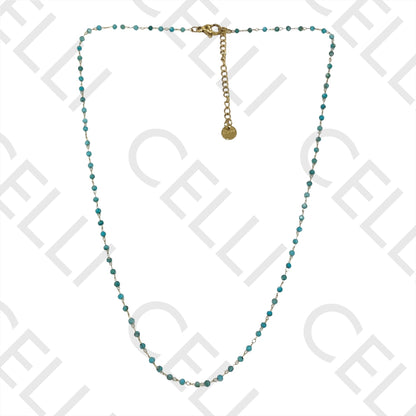 不锈钢项链 - 天然宝石（焊接圈）