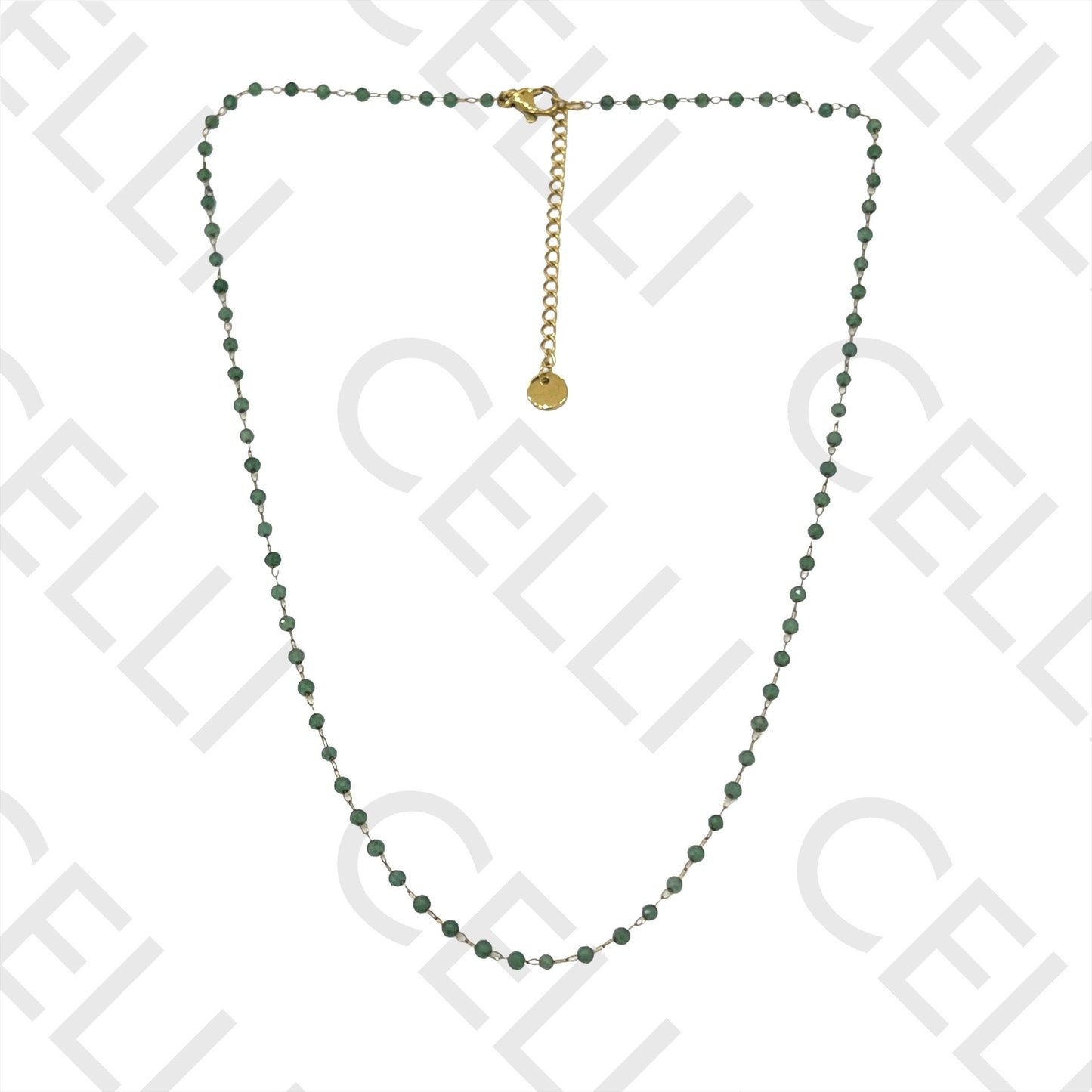 不锈钢项链 - 天然宝石（焊接圈）