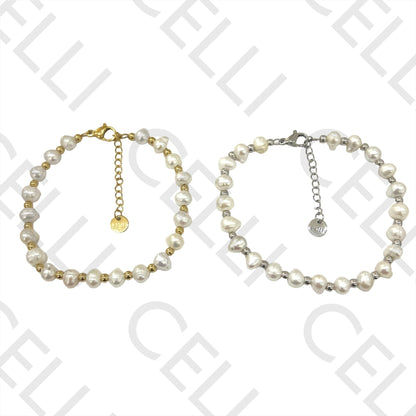 不锈钢手链 - 天然珍珠