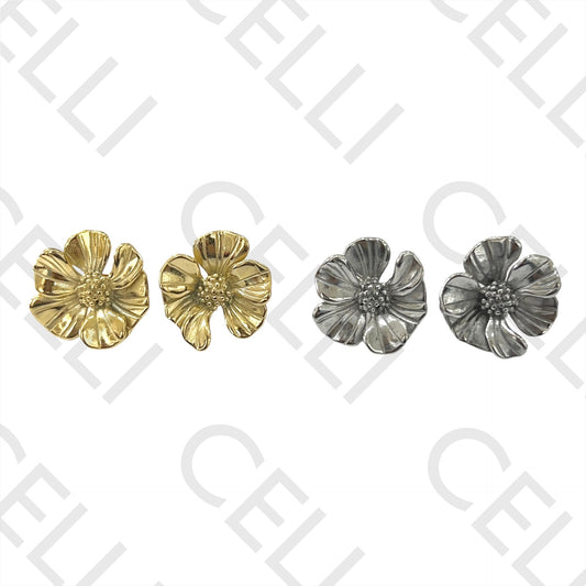 不锈钢耳环 - 花朵