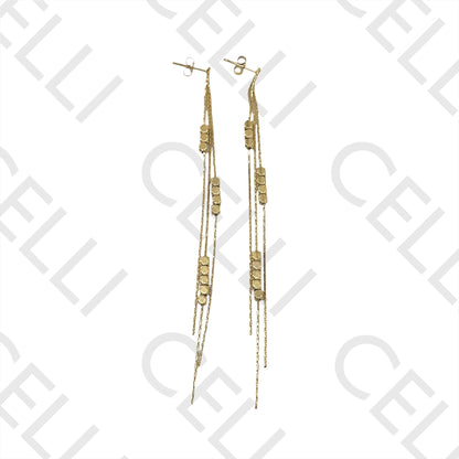 Steel Earring - chain and spacer cubes
