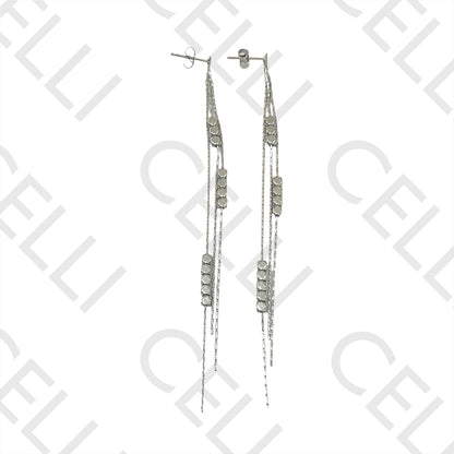 Steel Earring - chain and spacer cubes