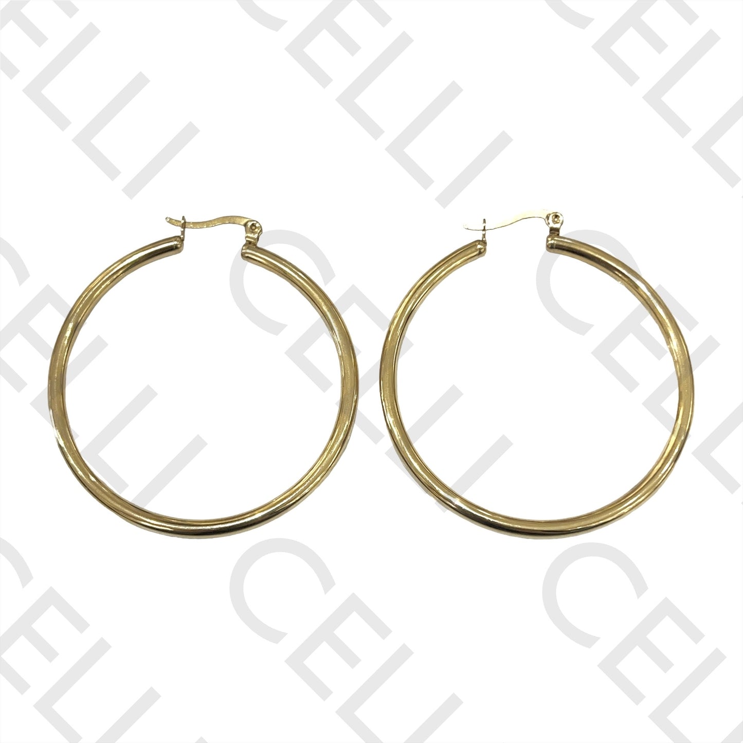 钢制耳环 - 大号简单圆环