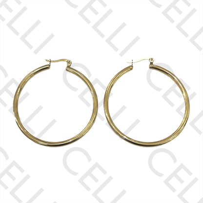 钢制耳环 - 大号简单圆环