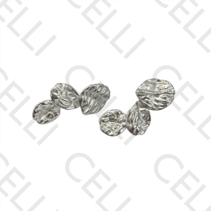 Brinco de Aço - três ovais martelados