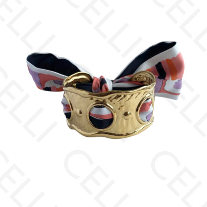 Bracelete de Aço - com lenço (12 cores)