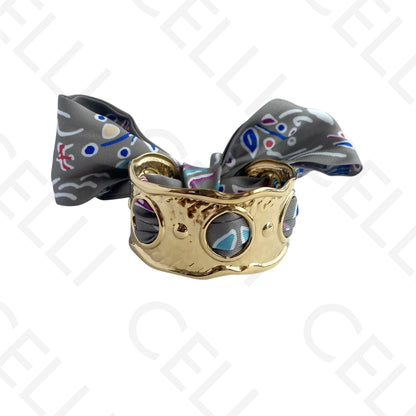 Bracelete de Aço - com lenço (12 cores)