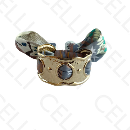 Bracelete de Aço - com lenço (12 cores)