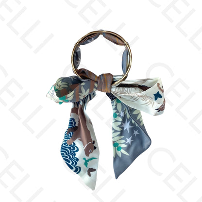 Bracelete de Aço - com lenço (12 cores)