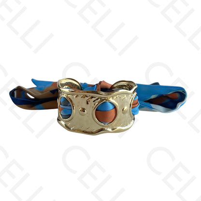 Bracelete de Aço - com lenço (12 cores)