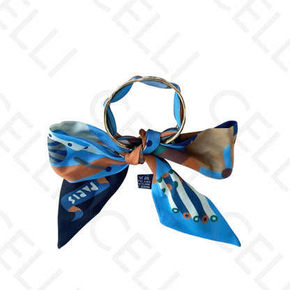 Bracelete de Aço - com lenço (12 cores)