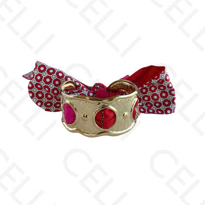 Bracelete de Aço - com lenço (12 cores)