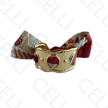 Bracelete de Aço - com lenço (12 cores)