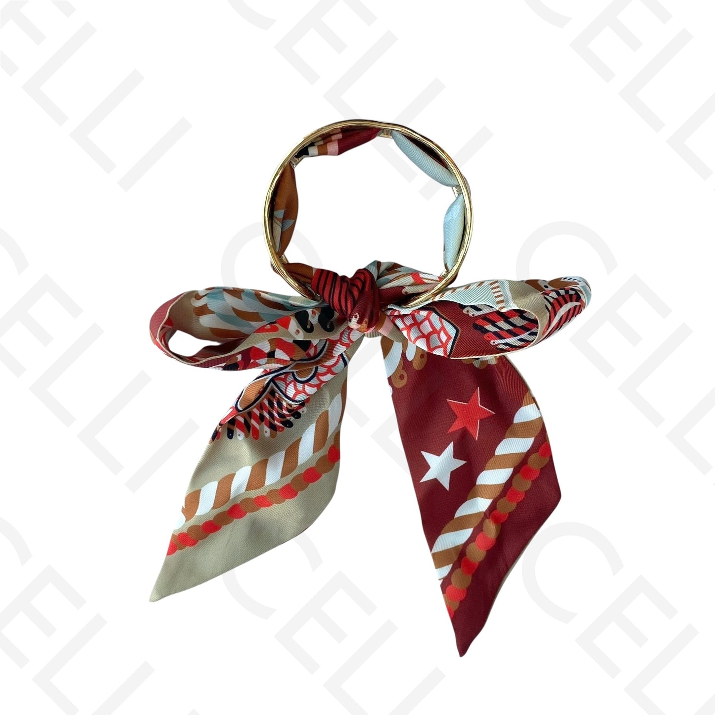 Bracelete de Aço - com lenço (12 cores)