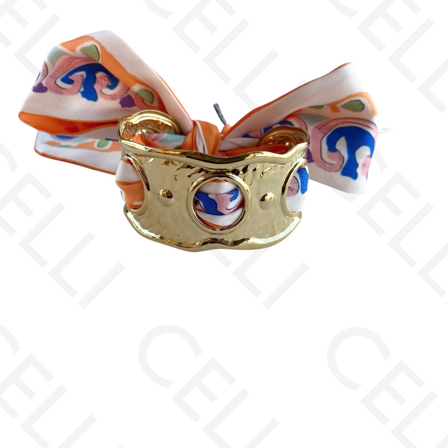 Bracelete de Aço - com lenço (12 cores)