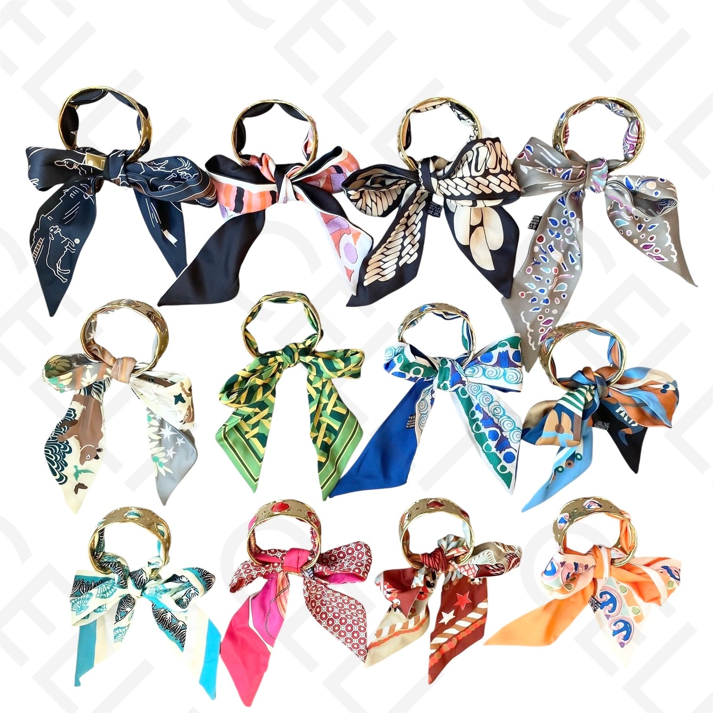 Bracelete de Aço - com lenço (12 cores)