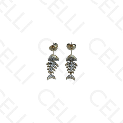 Steel necklace - large fish pendant