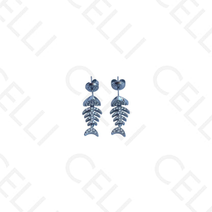 Steel necklace - large fish pendant