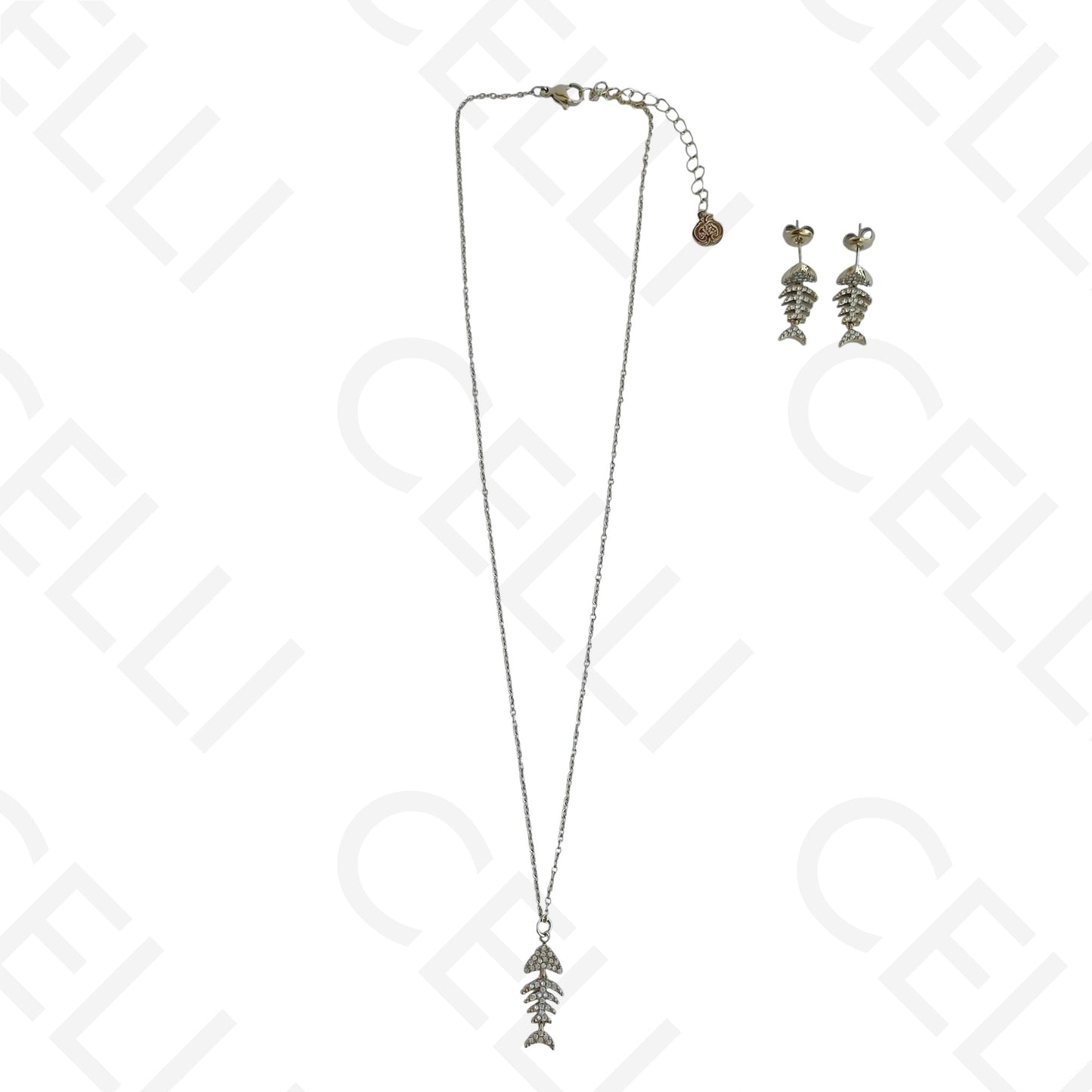 Steel necklace - large fish pendant