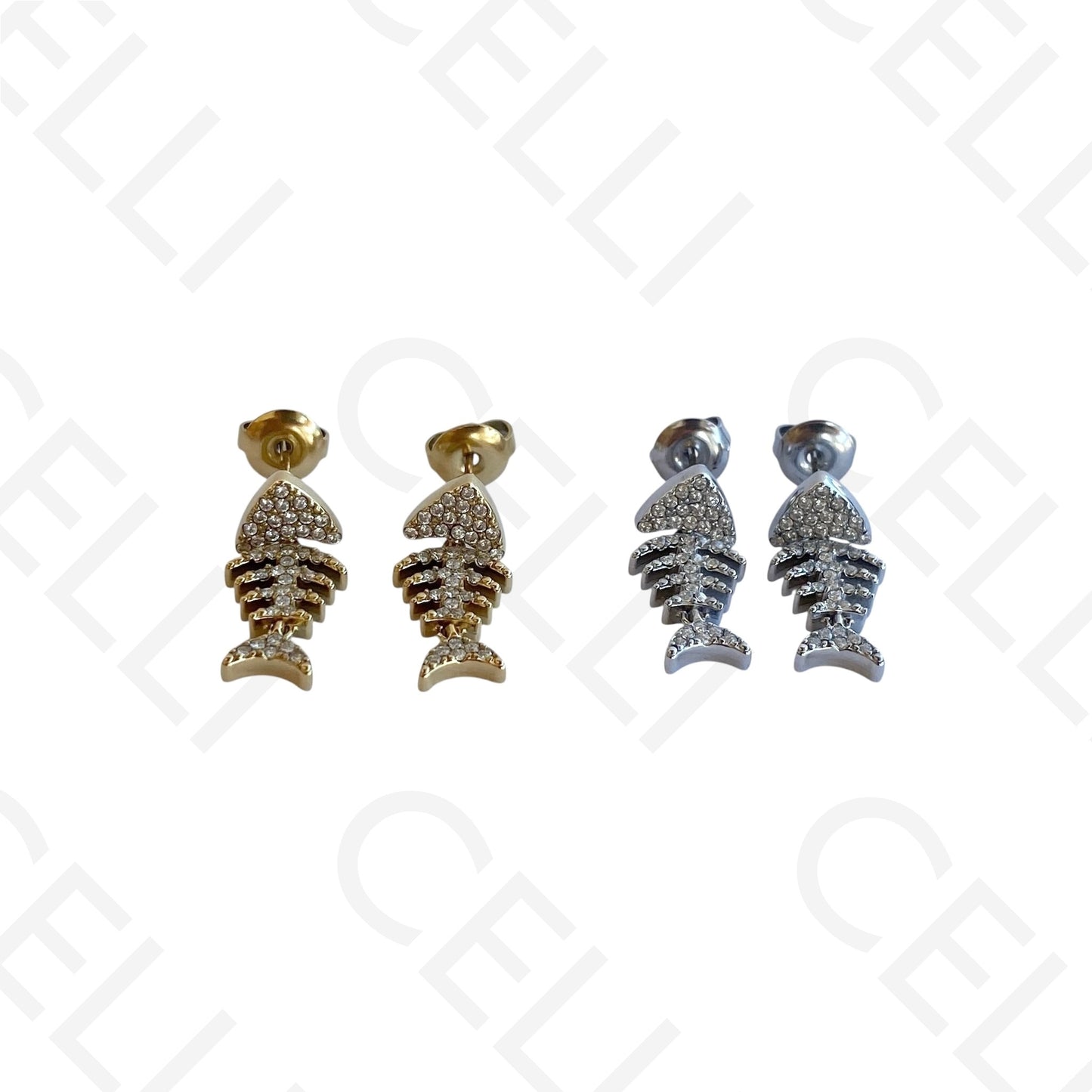 Steel necklace - large fish pendant