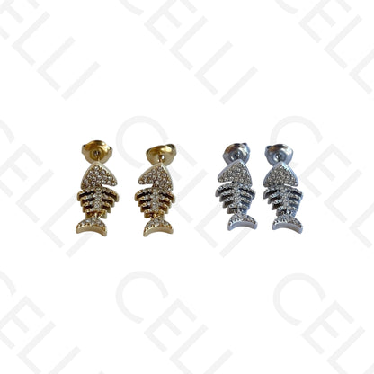 Steel necklace - large fish pendant