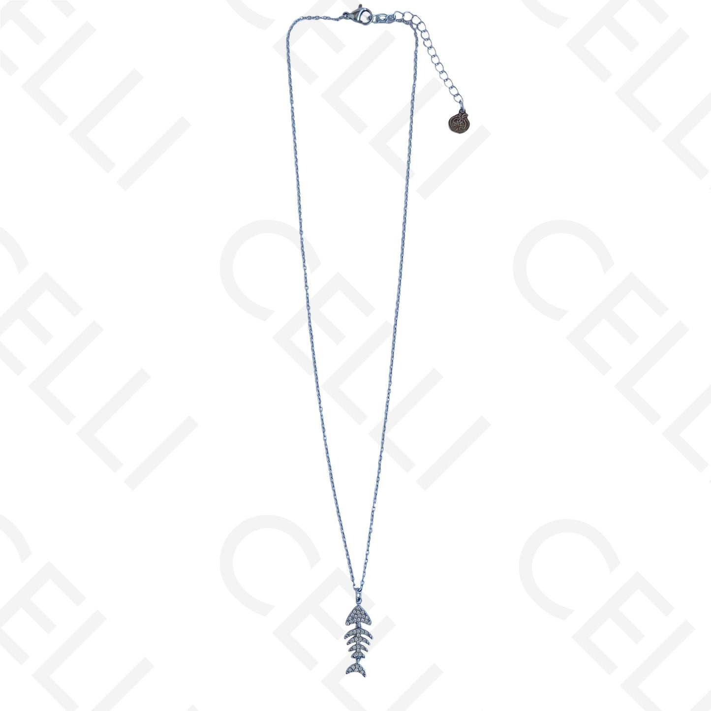 Steel necklace - large fish pendant