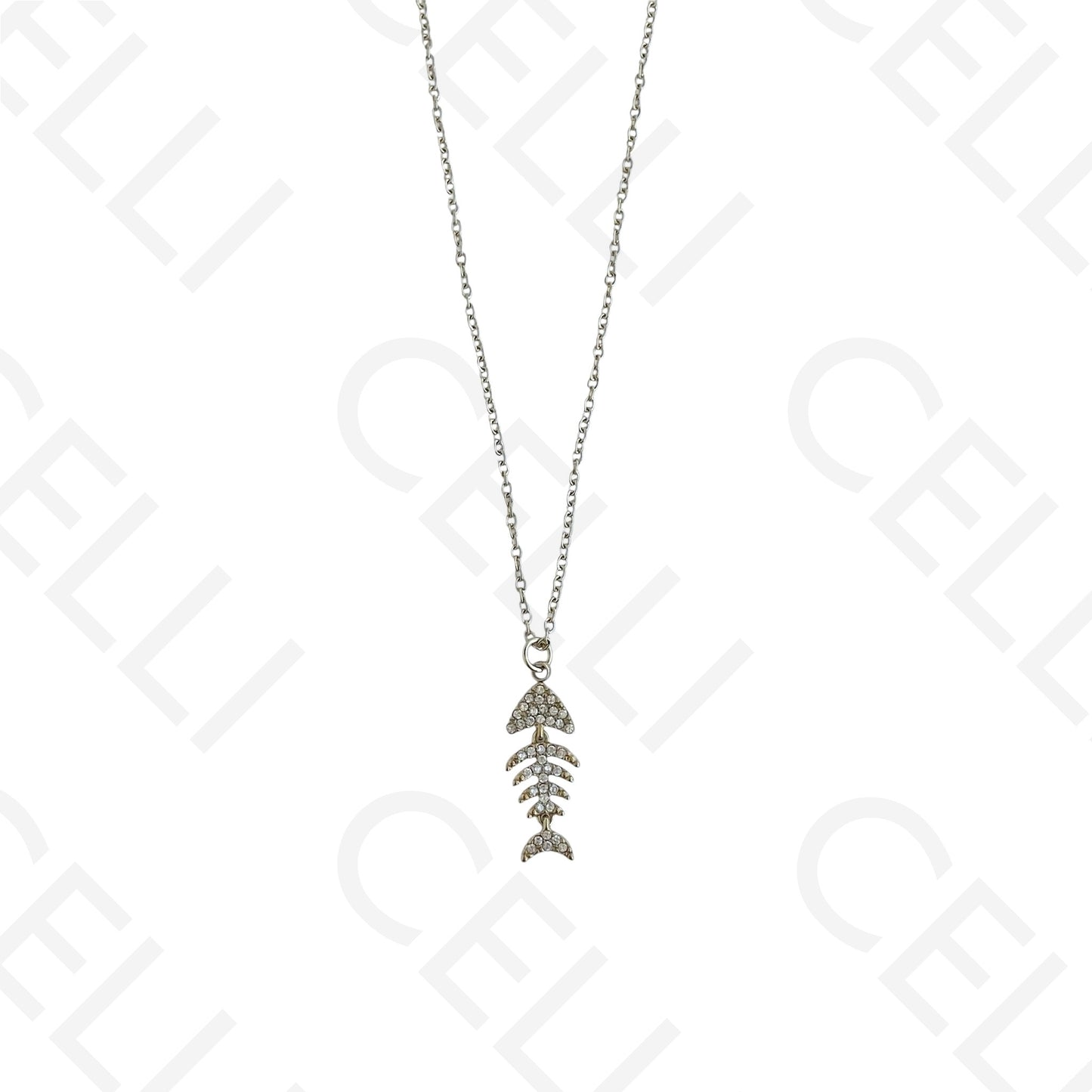 Steel necklace - large fish pendant