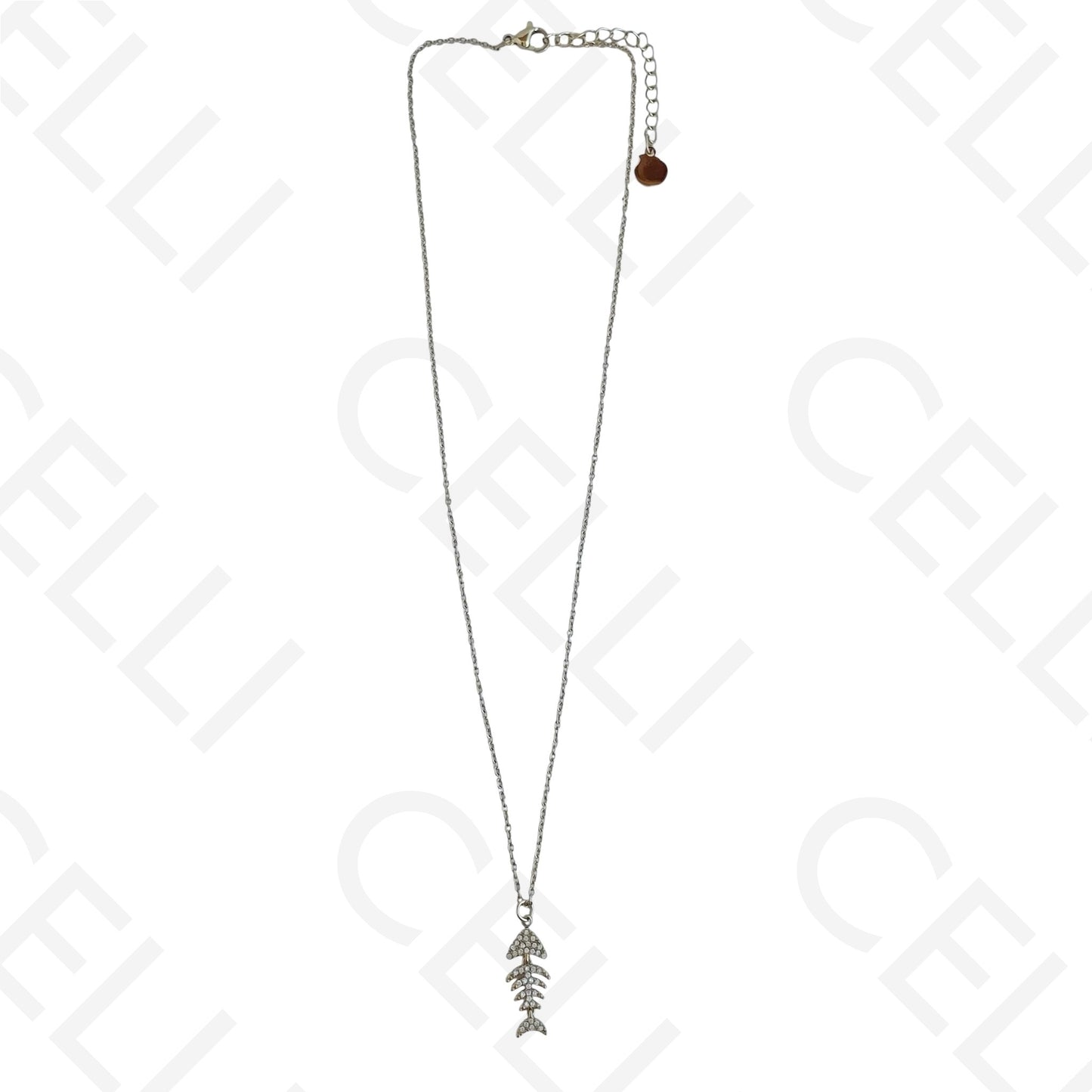 Steel necklace - large fish pendant