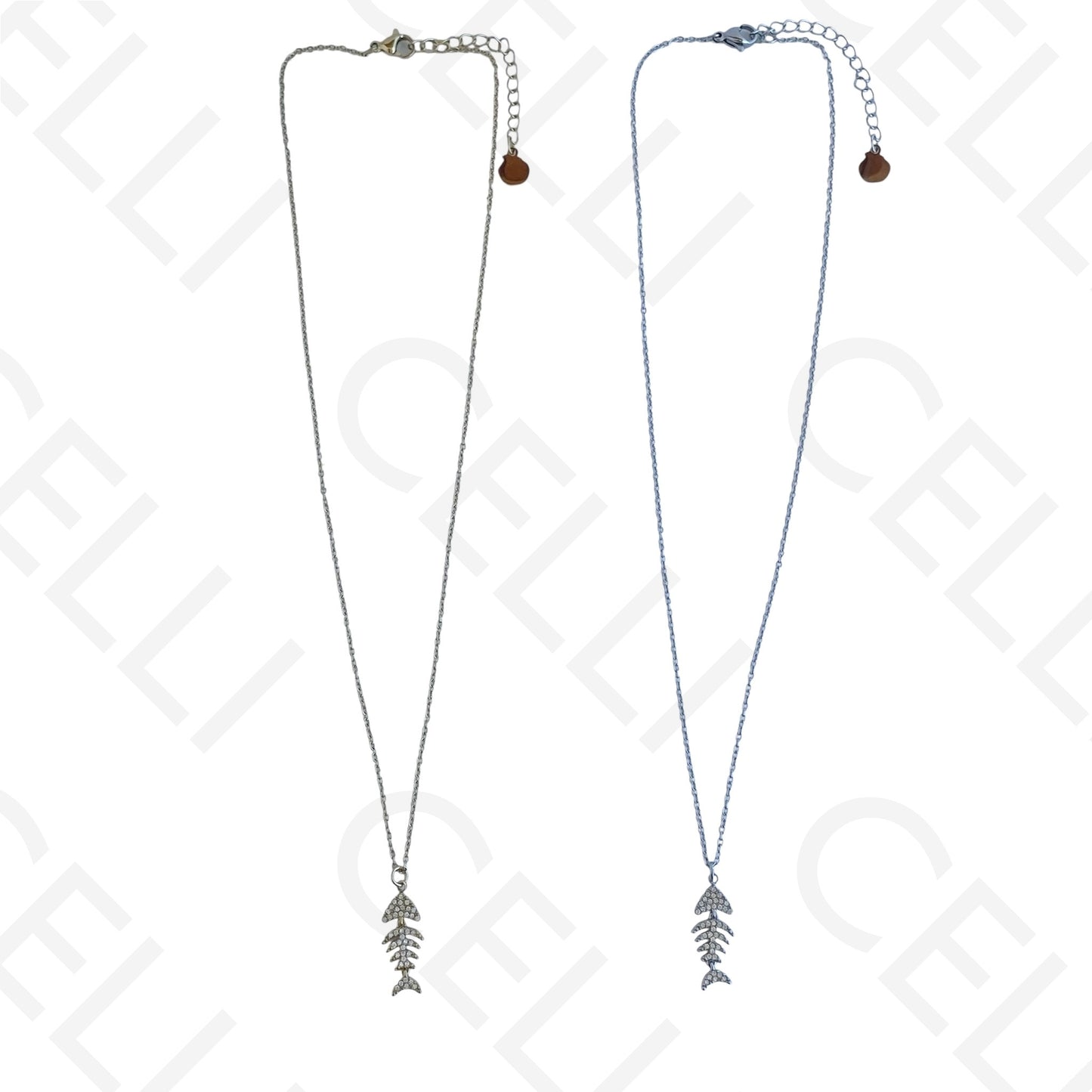 Steel necklace - large fish pendant