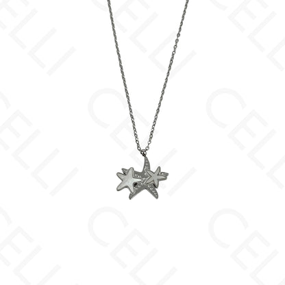 Steel Necklace/Earring/Bracelet - starfish with mother-of-pearl