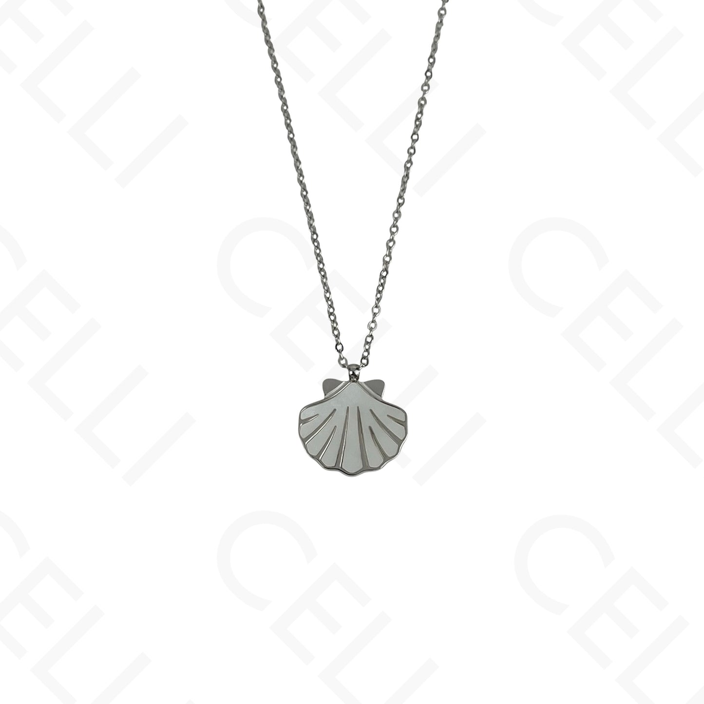 Steel Necklace/Earring/Bracelet - shell with mother-of-pearl