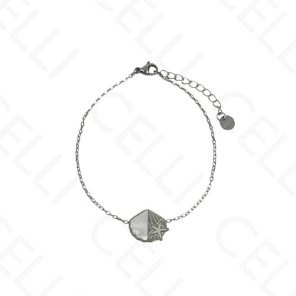 Steel Necklace/Earring/Bracelet - shell, starfish with mother-of-pearl