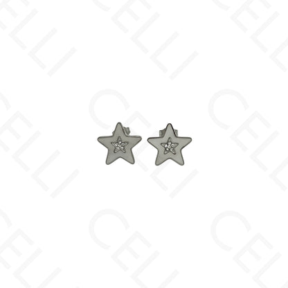 Colar/Brinco/Pulseira de Aço - Estrela com madrepérola